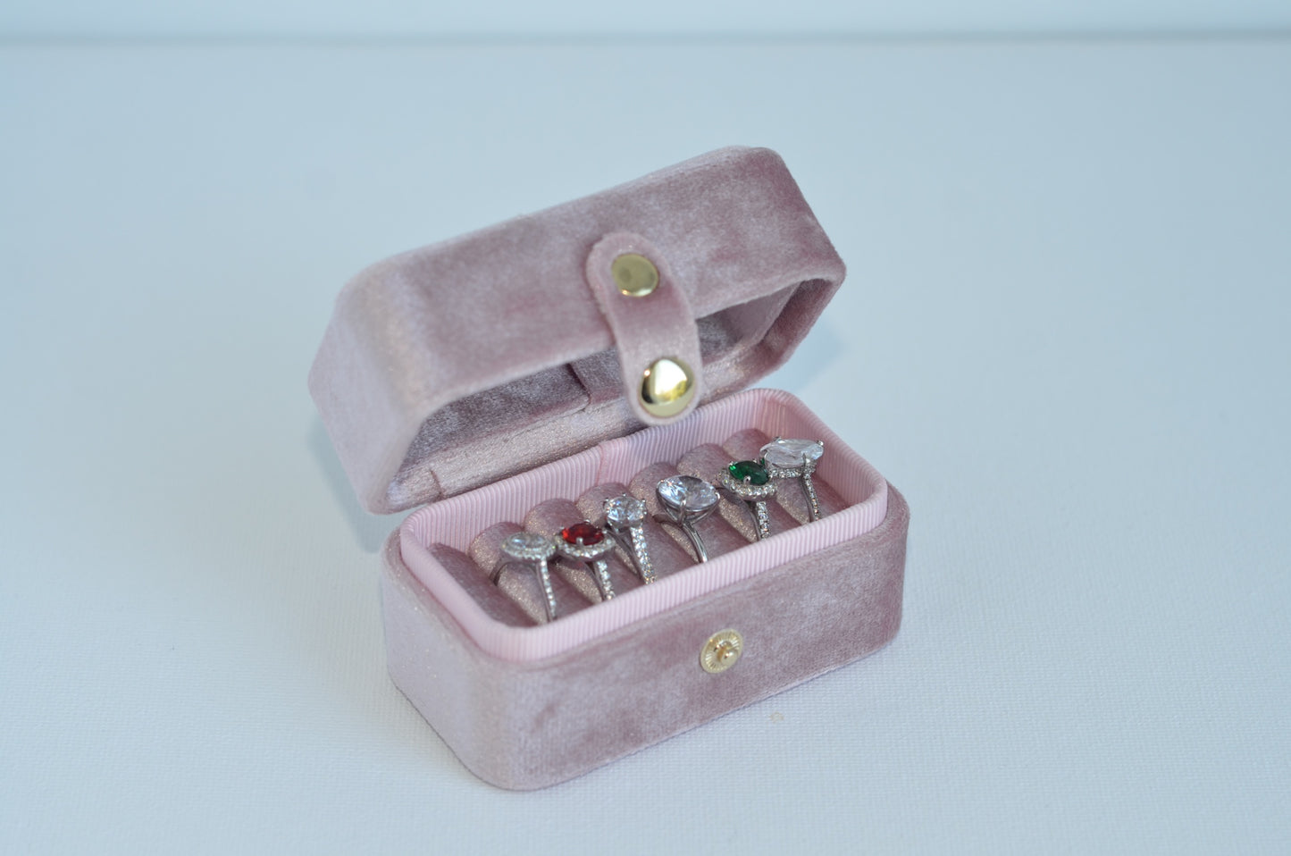 Pink ,Minimal Velvet Ring Box,Personalized Ring Box, Jewelry Organizer