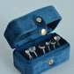 Bleu marine, boîte à bagues en velours minimale, boîte à bagues personnalisée, organisateur de bijoux