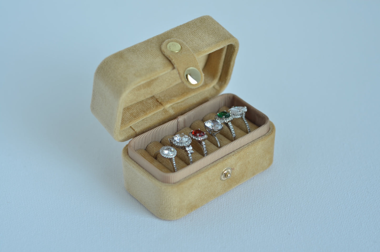 Sand ,Minimal Velvet Ring Box,Personalized Ring Box, Jewelry Organizer