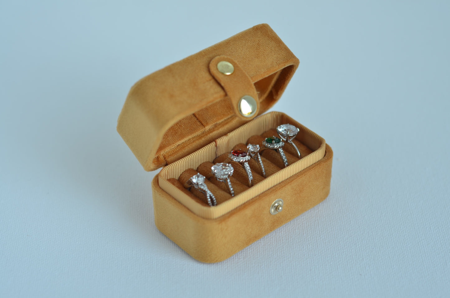 Golden ,Minimal Velvet Ring Box,Personalized Ring Box, Jewelry Organizer