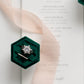 Dark Emerald Green Velvet Wedding Ring Box, Hunter Green Velvet Ring Box, Proposal Ring Box, Hexagon Ring Box, Two Slot and Single Ring Box