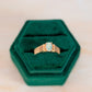 Dark Emerald Green Velvet Wedding Ring Box, Hunter Green Velvet Ring Box, Proposal Ring Box, Hexagon Ring Box, Two Slot and Single Ring Box