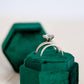 Dark Emerald Green Velvet Wedding Ring Box, Hunter Green Velvet Ring Box, Proposal Ring Box, Hexagon Ring Box, Two Slot and Single Ring Box