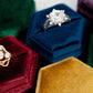 Boîte à bagues en velours moutarde jaune, boîte à bagues de mariage, boîte à bagues de proposition, cadeau de mariée, boîte en velours, boîte à bagues hexagonale, boîte monogramme