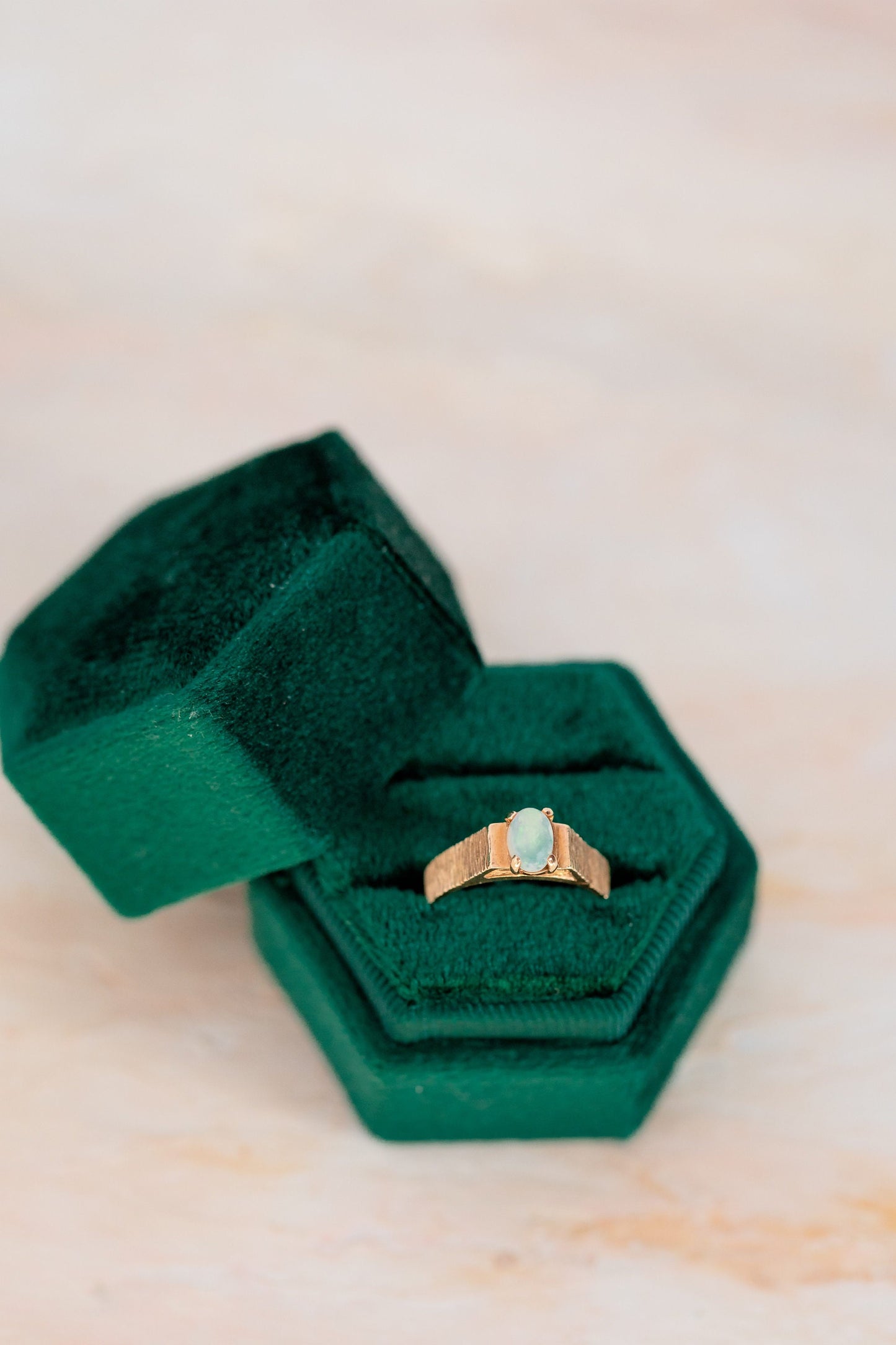 Dark Emerald Green Velvet Wedding Ring Box, Hunter Green Velvet Ring Box, Proposal Ring Box, Hexagon Ring Box, Two Slot and Single Ring Box