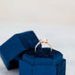 Boîte à bagues en velours bleu marine, boîte à bagues de fiançailles, fente simple et double, boîte monogramme