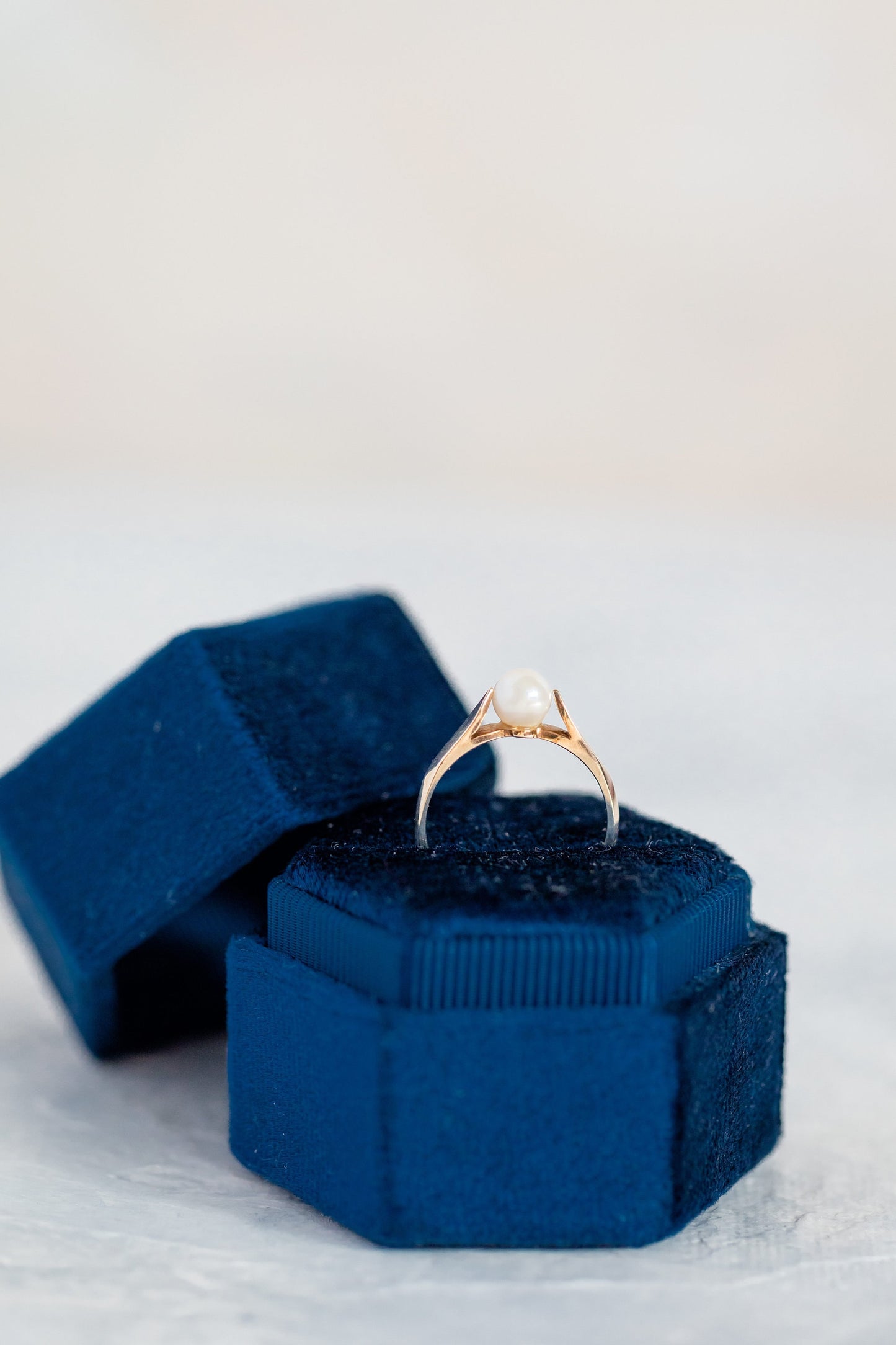 Navy Blue Velvet Ring Box, Engagement Ring Box, Single and Double Slot, Monogram Box